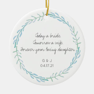 Moeder vader van de Bride Gift - Beach Blue Keramisch Ornament