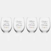 Moeder Vader van de bruid bruidegom | Hart van gou Wijnglas Zonder Voet (Voorkant)