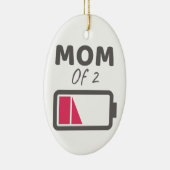 Moeder van 2 mam van 2 jongens keramisch ornament (Rechts)