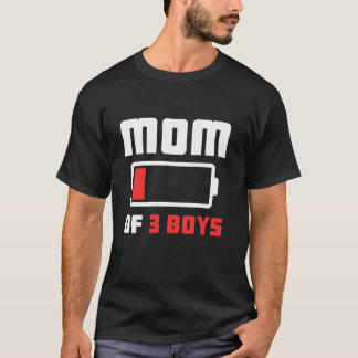 Moeder van 3 jongens Grappige Moederdag T-shirt