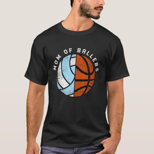Moeder van Ballers Grappige Volleybal Basketbal Mo T-shirt (Voorkant)