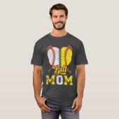 Moeder van beide bal Moeder half softbal half honk T-shirt (Voorkant volledig)