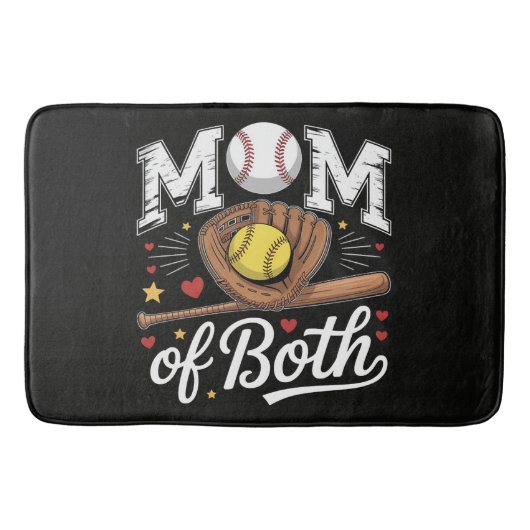Moeder van beide Game Day Honkbal Softbal Badmat (Voorkant)