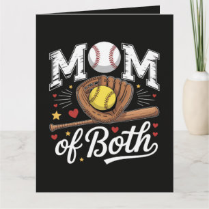 Moeder van beide Game Day Honkbal Softbal Bedankkaart
