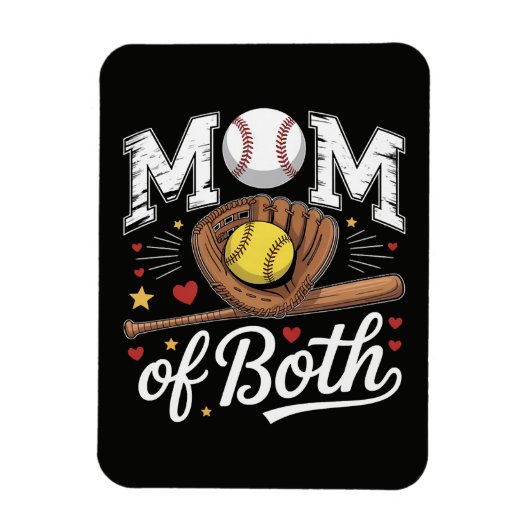 Moeder van beide Game Day Honkbal Softbal Magneet (Verticaal)