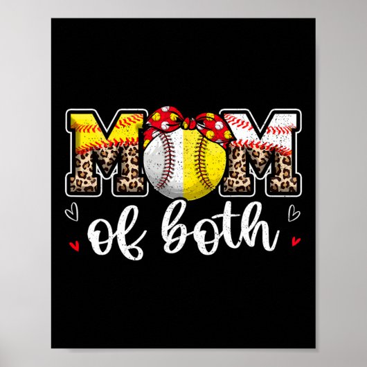 Moeder van beide Leopard Game Day Baseball Softbal Poster (Voorkant)