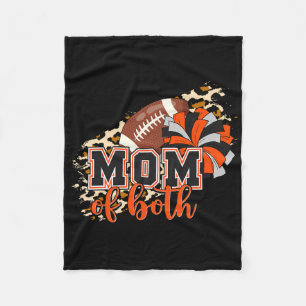 Moeder van beide voetbal Cheer Oranje Zwart Pom Lu Fleece Deken