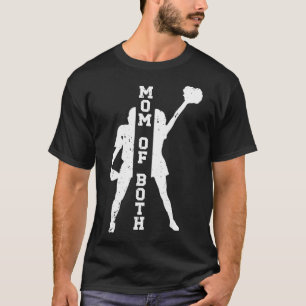 Moeder van beiden trots voetball en cheer moeder t-shirt