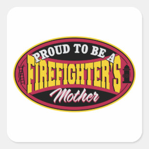 Moeder van brandweermannen vierkante sticker