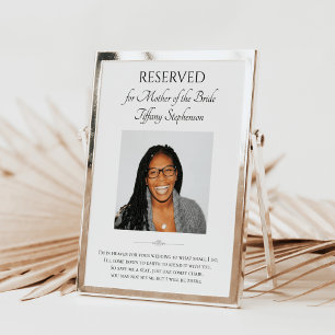 Moeder van Bride Foto Save A Seat Wedding Memorial Poster