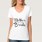 Moeder van Bride Retro Script Black op wit T-shirt (Voorkant)