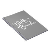 Moeder van Bride Retro Script White op grijs Notitieboek (Rechterzijde)