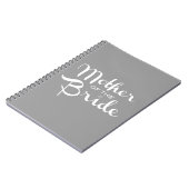 Moeder van Bride Retro Script White op grijs Notitieboek (Linkerzijde)