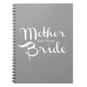 Moeder van Bride Retro Script White op grijs Notitieboek