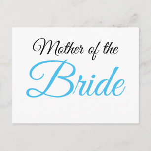 Moeder van Bride Script Blue Briefkaart