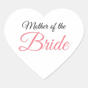 Moeder van Bride Script Roze Hart Sticker