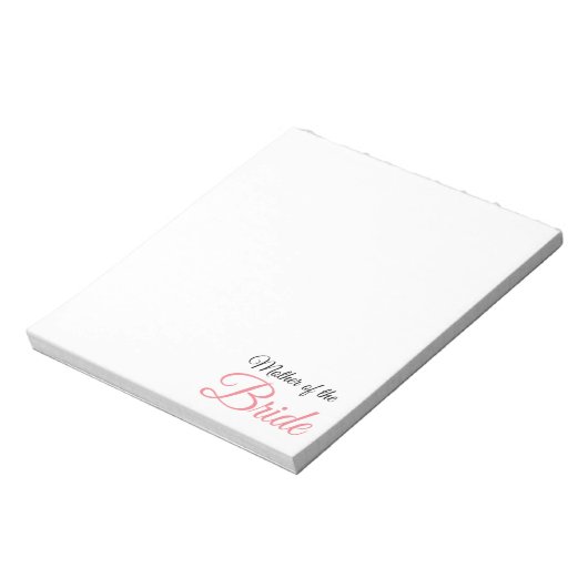 Moeder van Bride Script Roze Notitieblok (Gedraaid)