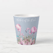 MOEDER-VAN-BRUID Blushing Flamingo Tropische bruil Latte Mok (Voorkant)