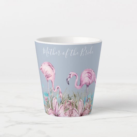 MOEDER-VAN-BRUID Blushing Flamingo Tropische bruil Latte Mok (Voorkant)