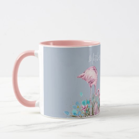 MOEDER-VAN-BRUID Blushing Flamingo Tropische bruil Mok (Links)