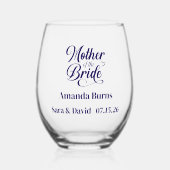 Moeder van bruid wijnglas zonder voet (Voorkant)