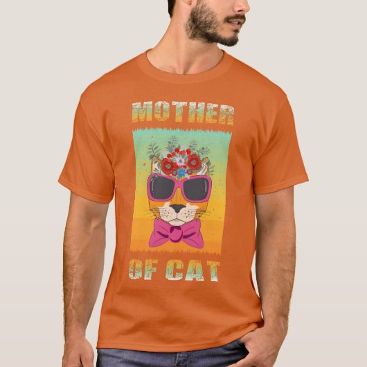 MOEDER VAN CAT Design retro T-shirt (Voorkant)