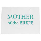 Moeder van de Bride Aqua White Large Gift Bag Groot Cadeauzakje (Voorkant)