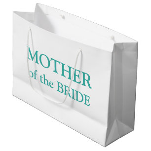 Moeder van de Bride Aqua White Large Gift Bag Groot Cadeauzakje