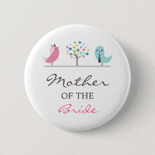 Moeder van de Bride Birds Wedding Button