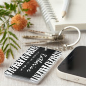 Moeder van de Bride Black and White Zebra Gift Sleutelhanger (Voorkant Rechts)