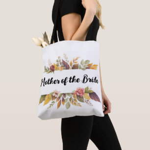 Moeder van de Bride Burgundy Floral Fall Wedding Draagtas