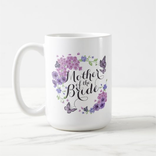 Moeder van de Bride Butterflies Wedding Mok (Links)