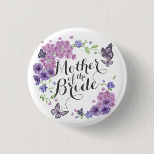 Moeder van de Bride Butterflies Wedding Pin Button