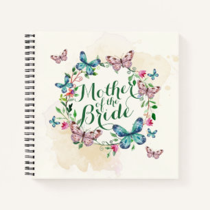 Moeder van de Bride Butterfly Wreath Guestbook Notitieboek