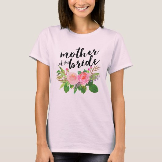 Moeder van de Bride Chic waterverf Floral T-shirt (Voorkant)