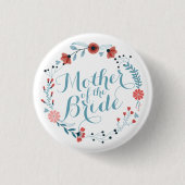 Moeder van de Bride Cute Wreath Wedding Pin Button (Voorkant)