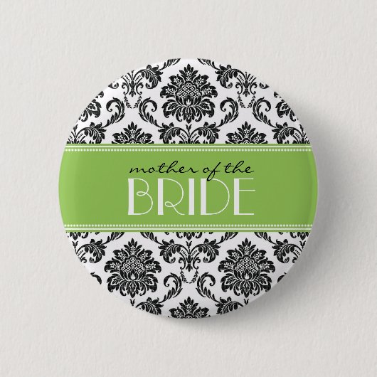 Moeder van de Bride Damask Button in de Groenen (Voorkant)