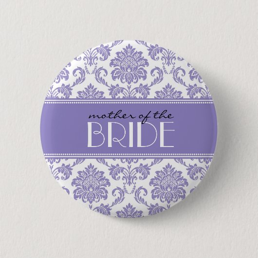 Moeder van de Bride Damask Button in Paars (Voorkant)