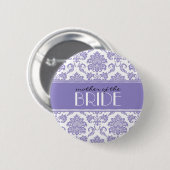 Moeder van de Bride Damask Button in Paars (Voorkant /achterkant)