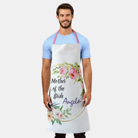 Moeder van de Bride Editable-tekst Schort (Gedragen)