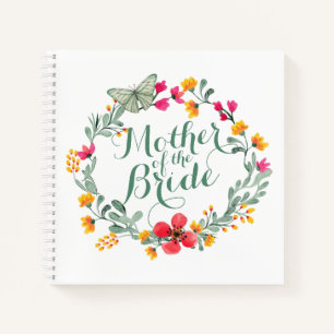Moeder van de Bride Elegant Floral Wedding Noteboo Notitieboek