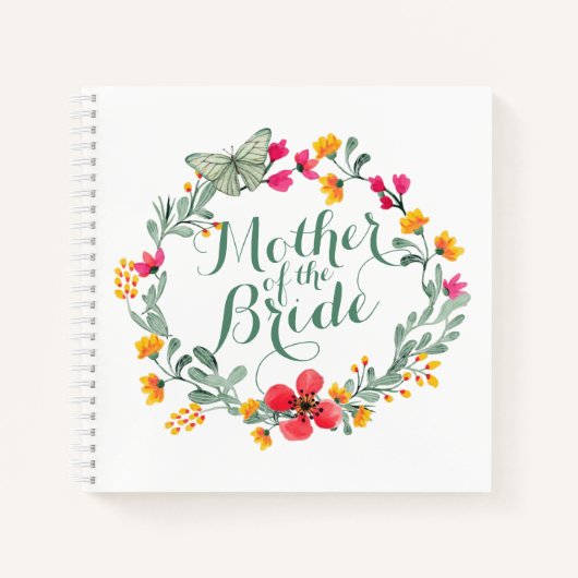 Moeder van de Bride Elegant Floral Wedding Noteboo Notitieboek (Voorkant)