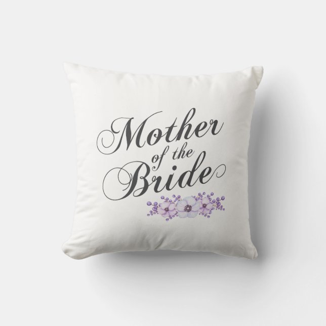 Moeder van de Bride Elegant Floral Wedding Pillow Kussen (Voorkant)