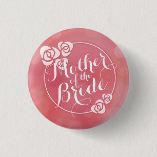 Moeder van de Bride Elegant Lijst Wedding Button