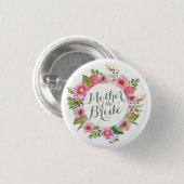 Moeder van de Bride Elegant Wreath Pin Button (Voorkant /achterkant)