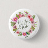 Moeder van de Bride Elegant Wreath Pin Button (Voorkant)