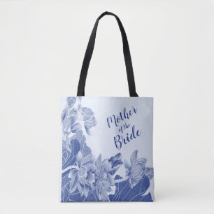 Moeder van de Bride Exotic Blue Lotus Floral Draagtas