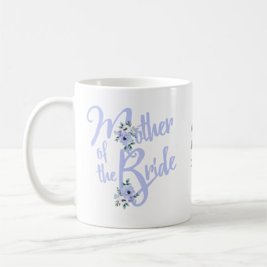 Moeder van de Bride Floral Letter Custom Wedding Koffiemok (Links)