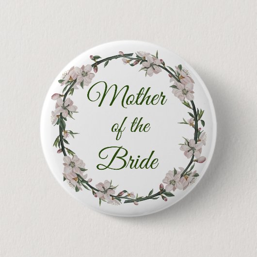 Moeder van de Bride Floral Ronde Button 5,7 Cm (Voorkant)