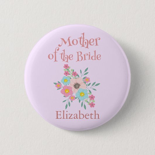 Moeder van de Bride Flower Ronde Button 5,7 Cm (Voorkant)